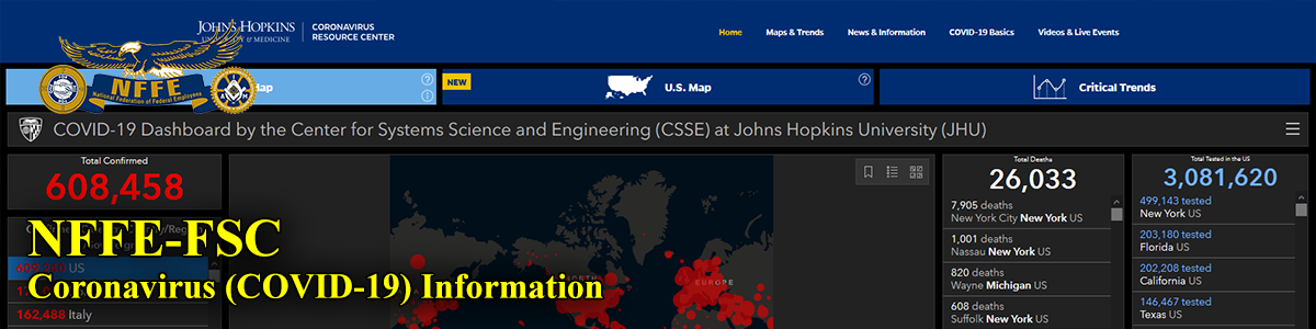 Johns Hopkins University Statistics Map